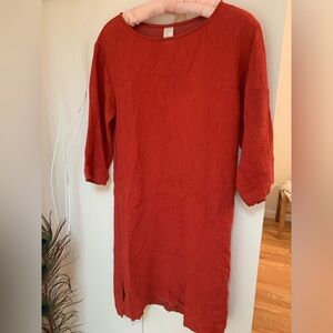 Ribbed Red Shift Dress Size S